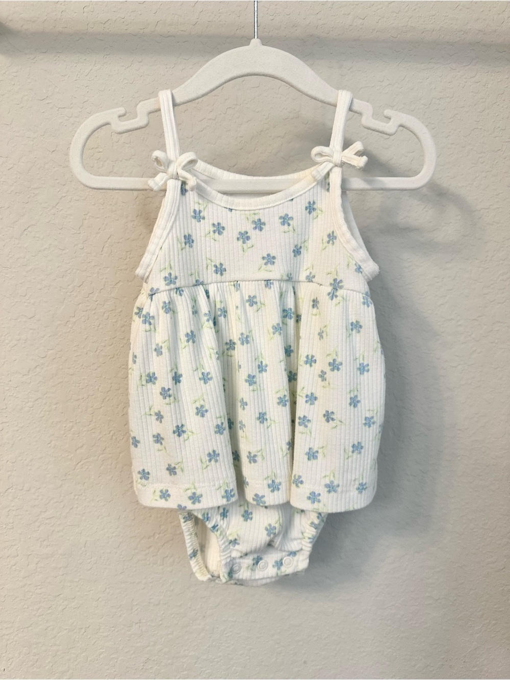 Baby Girl Ribbed Cotton Romper